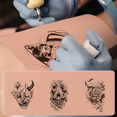 Peau Synthétique Tatouage 3mm - 6pièces (20cm x 30cm) A4 Silicone Souple Format