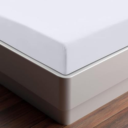 Drap Housse - Blanc, 180x200 cm Coupes de 35 cm pour Matelas épais