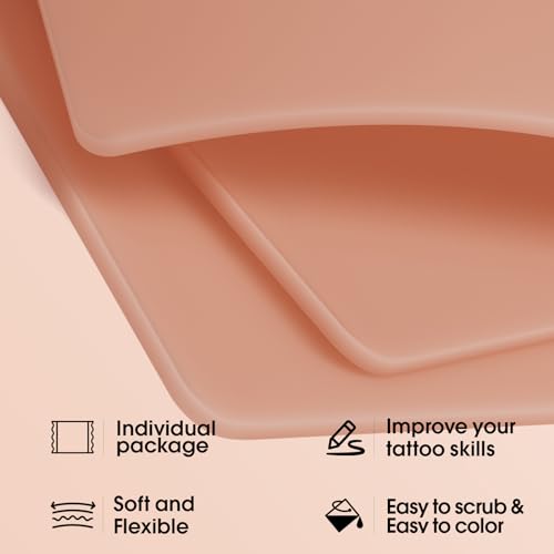 Peau Synthétique Tatouage 3mm - 6pièces (20cm x 30cm) A4 Silicone Souple Format
