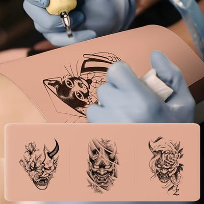 Peau Synthétique Tatouage 3mm - 6pièces (20cm x 30cm) A4 Silicone Souple Format