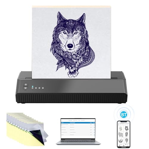 Thermocopieur Tatouage Imprimante de Transfert tatouage Machine Bluetooth avec 10 Feuilles