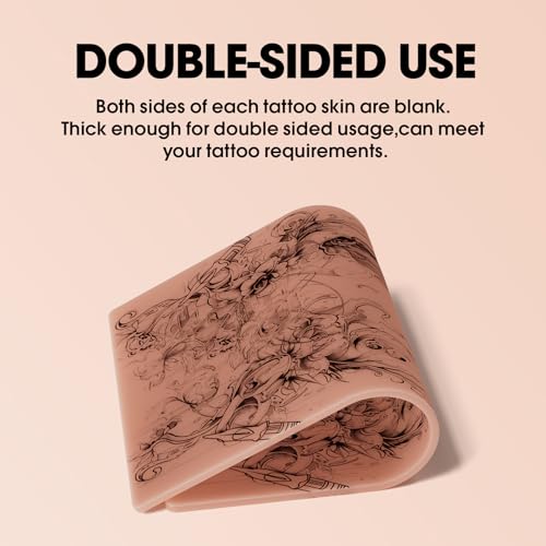 Peau Synthétique Tatouage 3mm - 6pièces (20cm x 30cm) A4 Silicone Souple Format