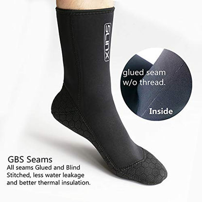 3mm Chaussettes de Plongée Chaussettes anti-dérapant