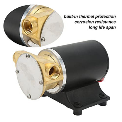Pompe à Eau de Mer, 6 GPM Turbine à Protection Thermique 3/8 Pompe de Cale RéSistante à la Corrosion (12V)