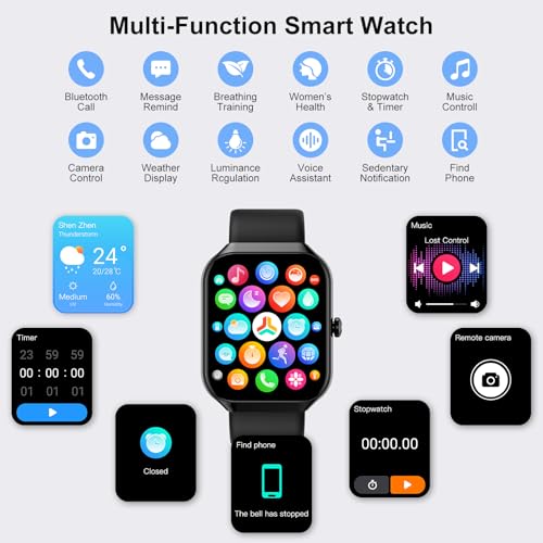 Montre Connectée Homme Femme, 1.96