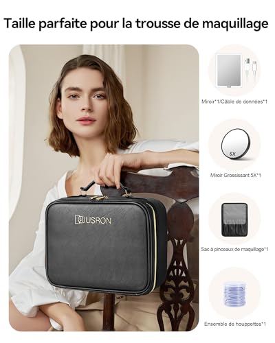 Trousse de Maquillage avec Miroir LED