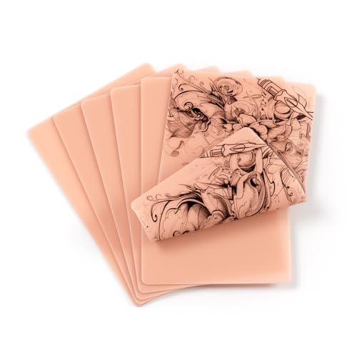 Peau Synthétique Tatouage 3mm - 6pièces (20cm x 30cm) A4 Silicone Souple Format