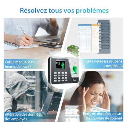 NGTeco Pointeuse Horaire AS10 - Horloge Biométrique
