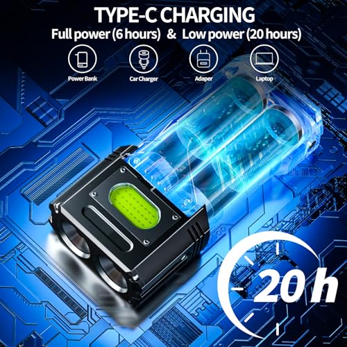Lampe Torche LED Ultra Puissante, 100000 Lumens Lampe de Poche
