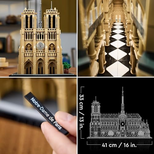 LEGO  Notre-Dame de Paris - Maquette à Construire d’Exposition Architectural - Set pour Adultes - Cathédrale 21061 pièces
