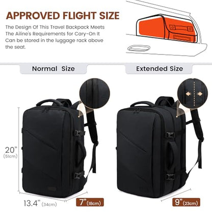 Sac à Dos Voyage Cabine Avion 40L Grand Bagage à Main Antivol Sac à Dos Ordinateur