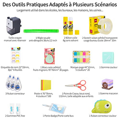 Deli 88 Pcs Kit de Fournitures Scolaires