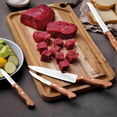 Tramontina Lot de 4 Couteaux de Cuisine + Planche à découper