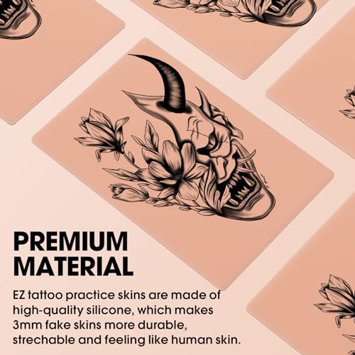 Peau Synthétique Tatouage 3mm - 6pièces (20cm x 30cm) A4 Silicone Souple Format