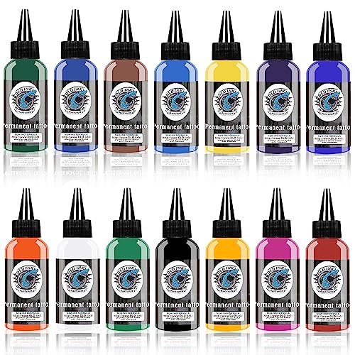 Encre de Tatouage, Lot de 14 encres de tatouage professionnelles