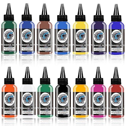 Encre de Tatouage, Lot de 14 encres de tatouage professionnelles