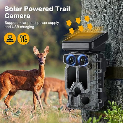 Caméra de Chasse Solaire 4K 30FPS, 60MP avec WiFi